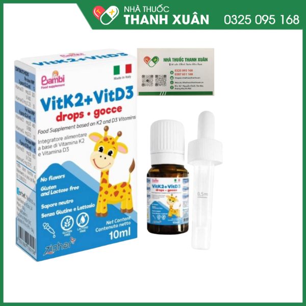 VitK2 + VitD3 giúp hỗ trợ hấp thu canxi